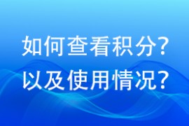 如何查看积分？以及使用情况？