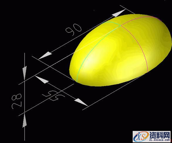 CAD绘制三维元宝(图文教程),教你如何用CAD绘制三维元宝,椭圆,下图,参考,我们,元宝,第19张