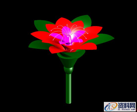 CAD建模鲜花(图文教程),CAD绘制三维鲜花教程531.png,如图,旋转,绘制,步骤,二维,第14张