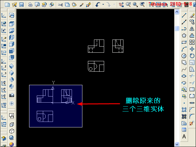 AutoCAD平面摄影出三视图_模型里转_2007版本以上（图文教程）,AutoCAD平面摄影出三视图_模型里转_2007版本以上,三视图,三维,实体,命令,线型,第20张