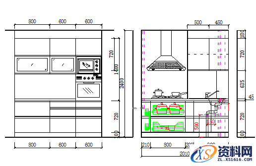CAD快速绘制整体厨房图文教程,整体厨房CAD制图,尺寸,标注,第2张