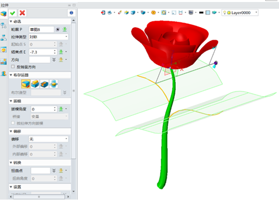 使用中望3D设计玫瑰花（图文教程）,12.png,使用,教程,设计,第12张