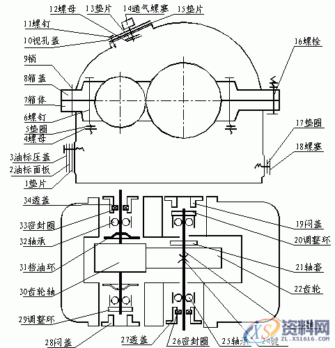典型机械零部件制图实例-圆柱齿轮减速器,典型零部件机械制图实例-圆柱齿轮减速器,制图,实例,第1张