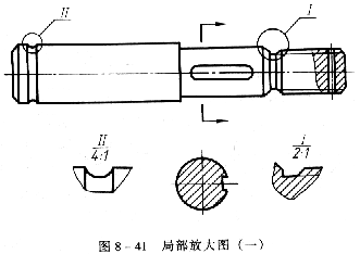 机械制图教程—8-4局部放大图和简化画法（图文教程）,机械制图教程—8-4局部放大图和简化画法,如图,机件,结构,实线,第1张