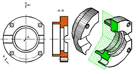 七、机件表达方法|AutoCAD机械制图教程（图文教程）,七、机件表达方法|AutoCAD机械制图教程,剖视图,视图,画法,机件,第18张