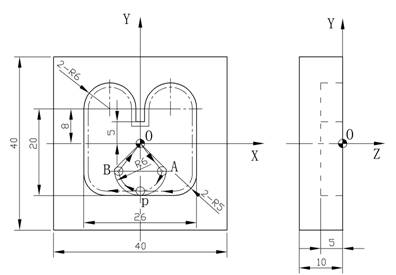 刀具半径补偿加工零件凹槽的内轮廓编程举例（图文教程）,刀具半径补偿加工零件凹槽的内轮廓编程举例,半径,第1张