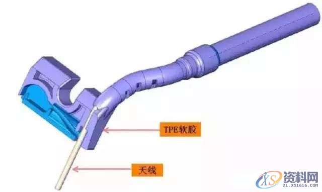 天线共塑，行位先复位经典巧妙模具结构,天线共塑，行位先复位经典巧妙模具结构,塑件,模具设计,第2张