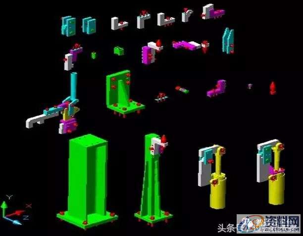 分享自动化焊装夹具设计方案，干货满满！一、工艺分析流程二、夹具三维建模三、二维转图及尺寸标注四、零件加工流程五、气路分析,坐标,标注,图纸,加工,第4张