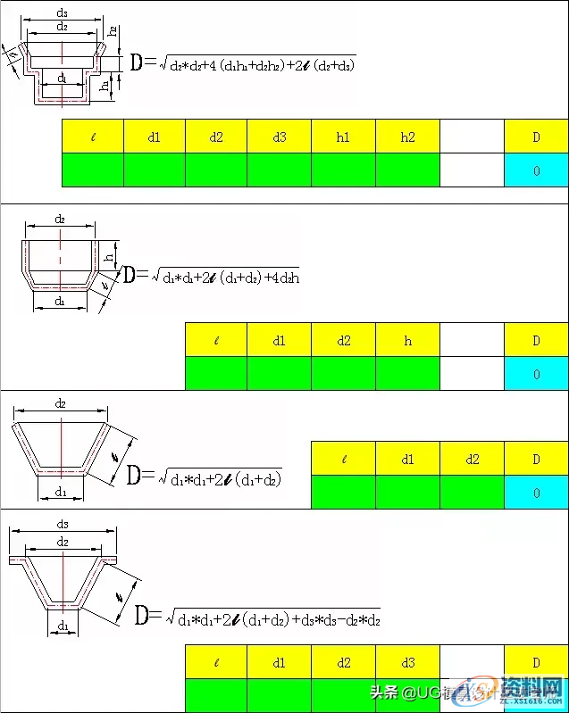 五金模具设计必学：多种拉伸件展开直径计算公式，设计必备表格 ... ...,五金模具设计必学：多种拉伸件展开直径计算公式，设计必备表格,模具设计,电商,培训学校,非标,第2张