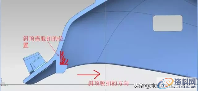模具斜顶的设计原则与思路,十步解析：模具斜顶的设计原则与思路,顶针,如图,侧向,第2张