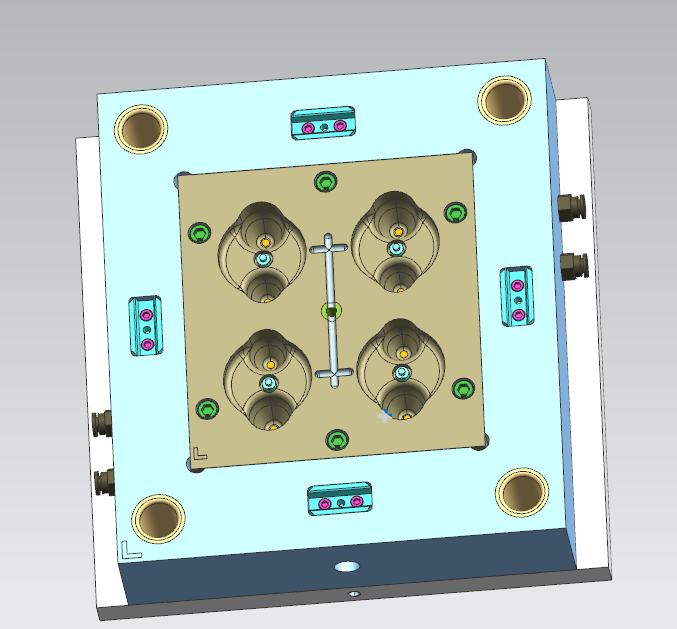 按摩头产品模具设计，正面拆装模样式！,按摩头产品模具设计，正面拆装模样式！,模具设计,产品,设计,模具,技术,塑胶,工艺,第2张
