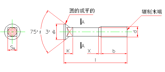 沉头方颈螺栓(GB 10-88）(图文教程),沉头方颈螺栓(GB_10-88）,采用,0.5,螺纹,第1张