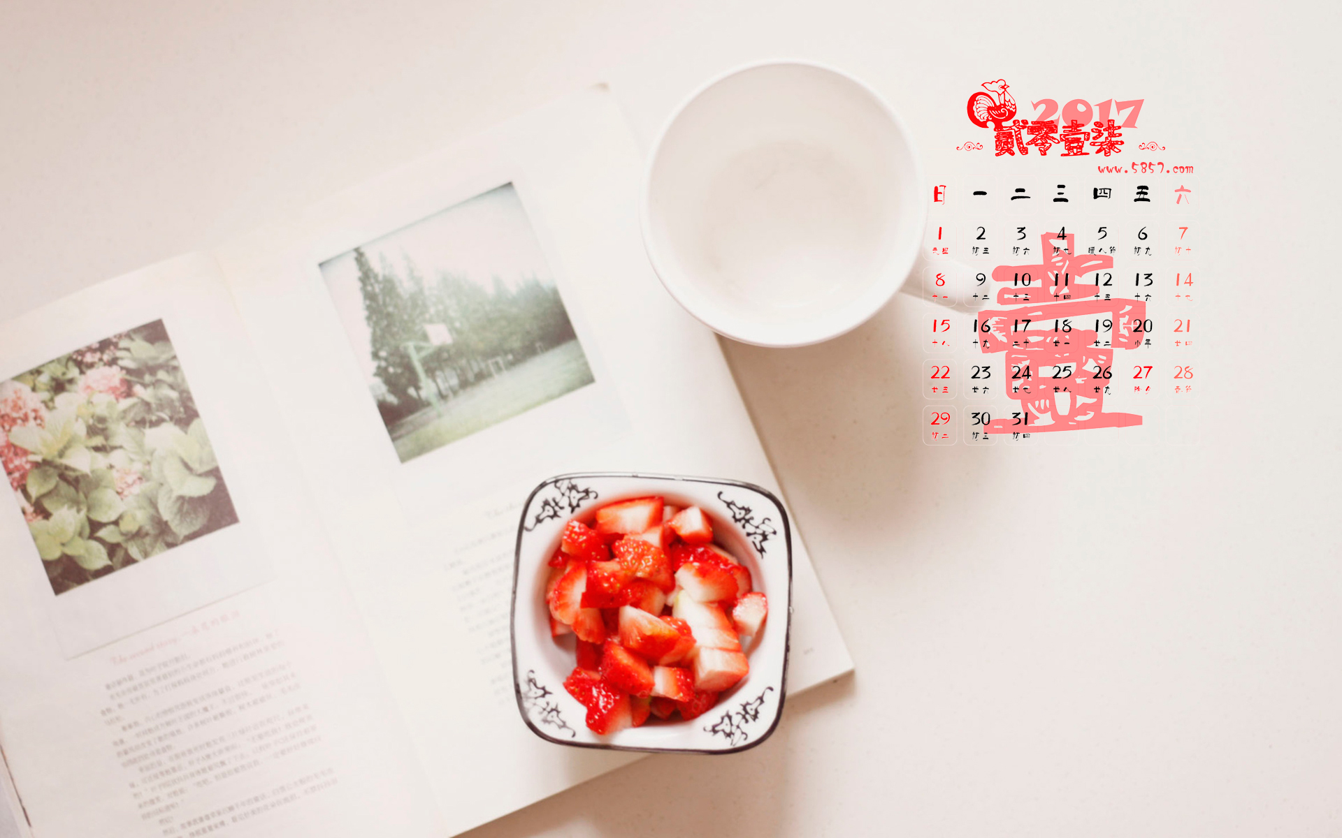 2017年日历可爱唯美图片高清图片(图文教程),2017年1月日历可爱唯美图片高清壁纸,图片,第9张