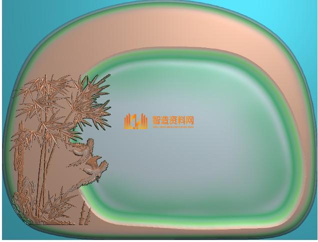 竹鸟砚台,NeadPay,图纸,精雕,第1张