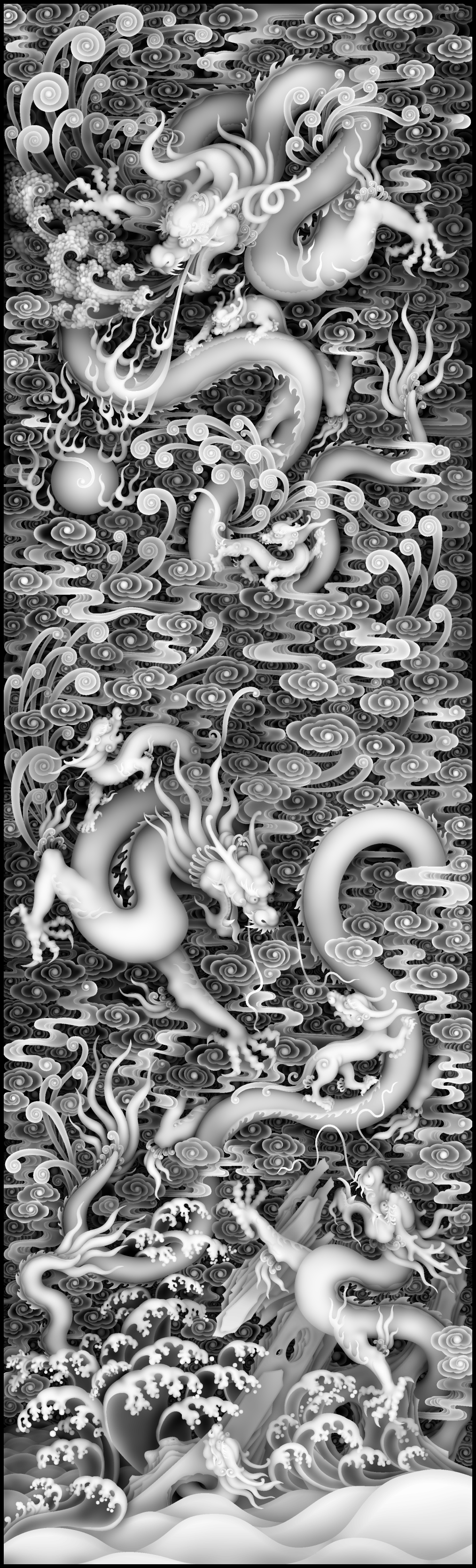 苍龙教子顶箱柜大门花板,XSJDP_0019.bmp,NeadPay,第1张