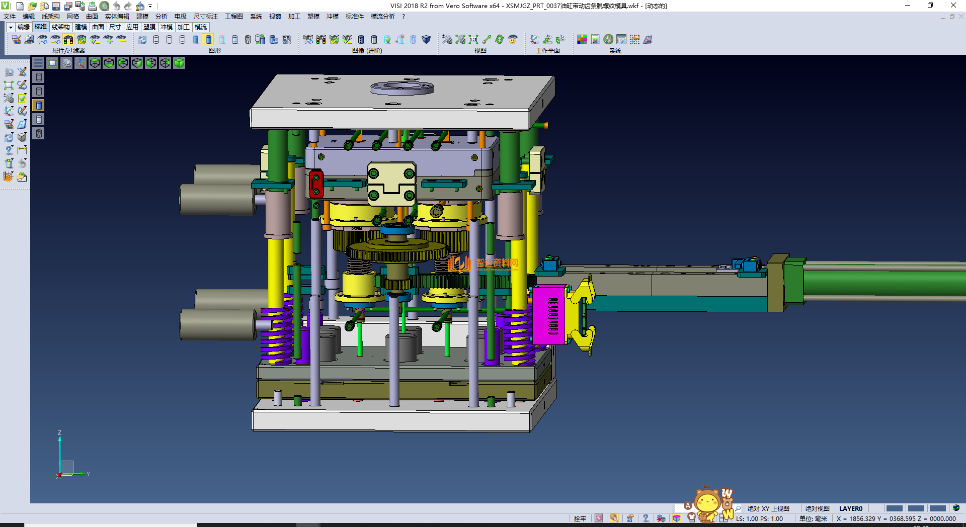 油缸带动齿条脱螺纹模具01,NeadPay,模具,螺纹,油缸,第3张
