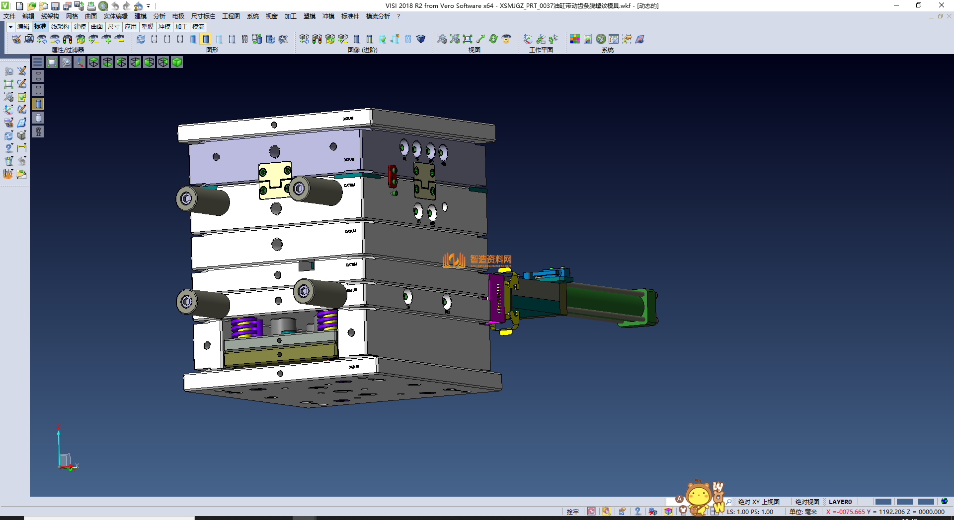 油缸带动齿条脱螺纹模具01,NeadPay,模具,螺纹,油缸,第2张